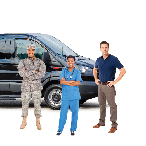 VanStar rideshare van with passengers on a Tennessee highway